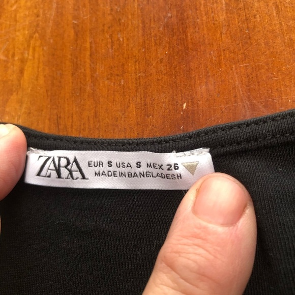 Zara Black Ribbed size small Mini Dress for casual dinners, can be dressy -used - Picture 5 of 6